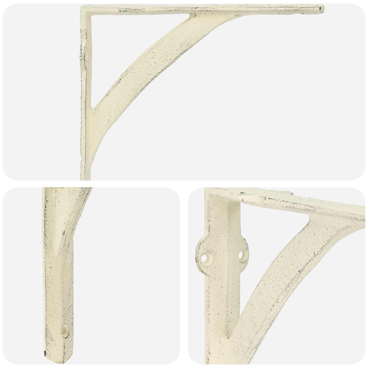 Supporti per mensole da parete 12 pz Bianco Antico | homemem39
