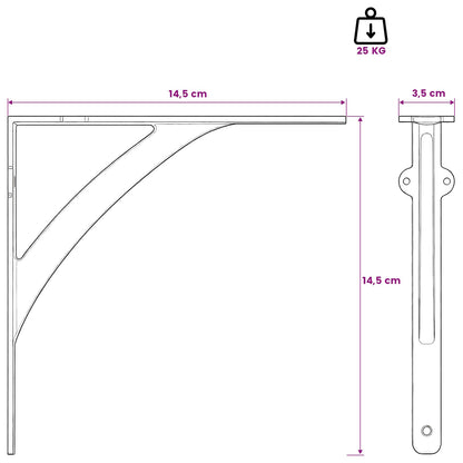 Supporti per mensole da parete 12 pz Bianco Antico | homemem39