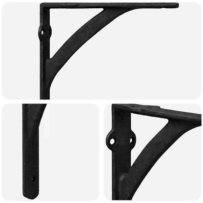 Supporti per mensole da parete 12 pz Nero 14.5 x 14.5 x 3.5 cm | homemem39