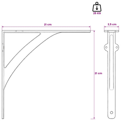 Supporti per mensole da parete 12 pz Marrone Antico | homemem39