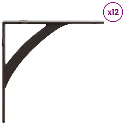 Supporti per mensole da parete 12 pz Marrone Antico | homemem39