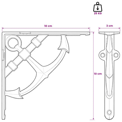 Supporti per mensole da parete 12 pz Bianco Antico | homemem39