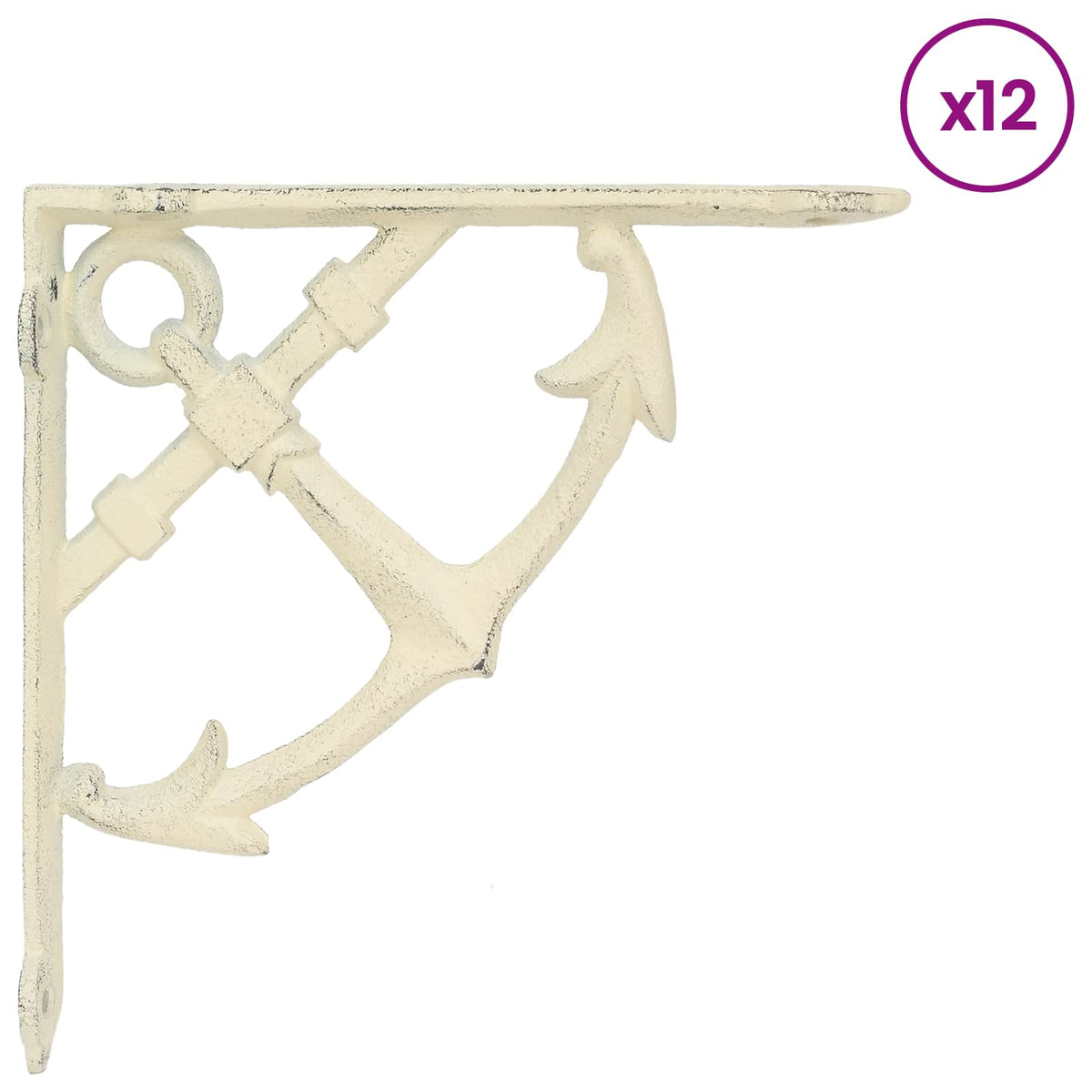 Supporti per mensole da parete 12 pz Bianco Antico | homemem39