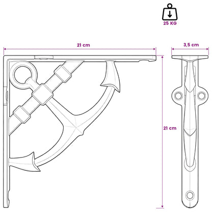 Supporti per mensole da parete 12 pz Bianco Antico