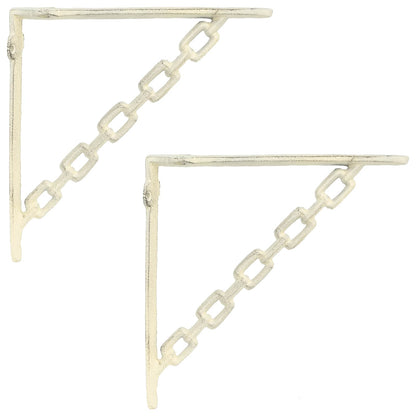 Supporti per mensole da parete 2 pz Bianco Antico