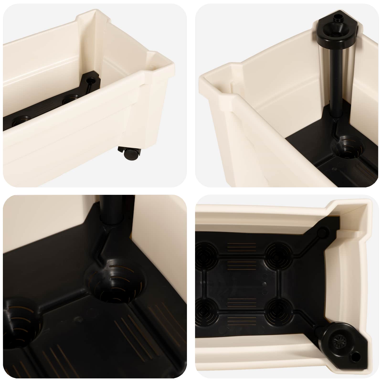 Vaso Calypso con Ruote Bianco 79 x 35 x 33 cm PP | homemem39