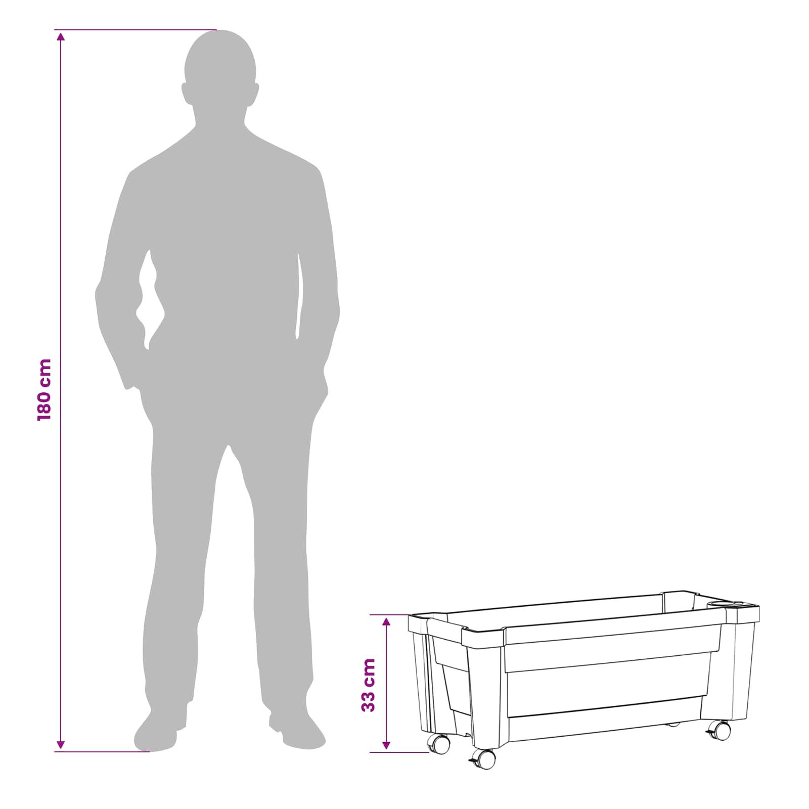 Vaso Calypso con Ruote Bianco 79 x 35 x 33 cm PP | homemem39