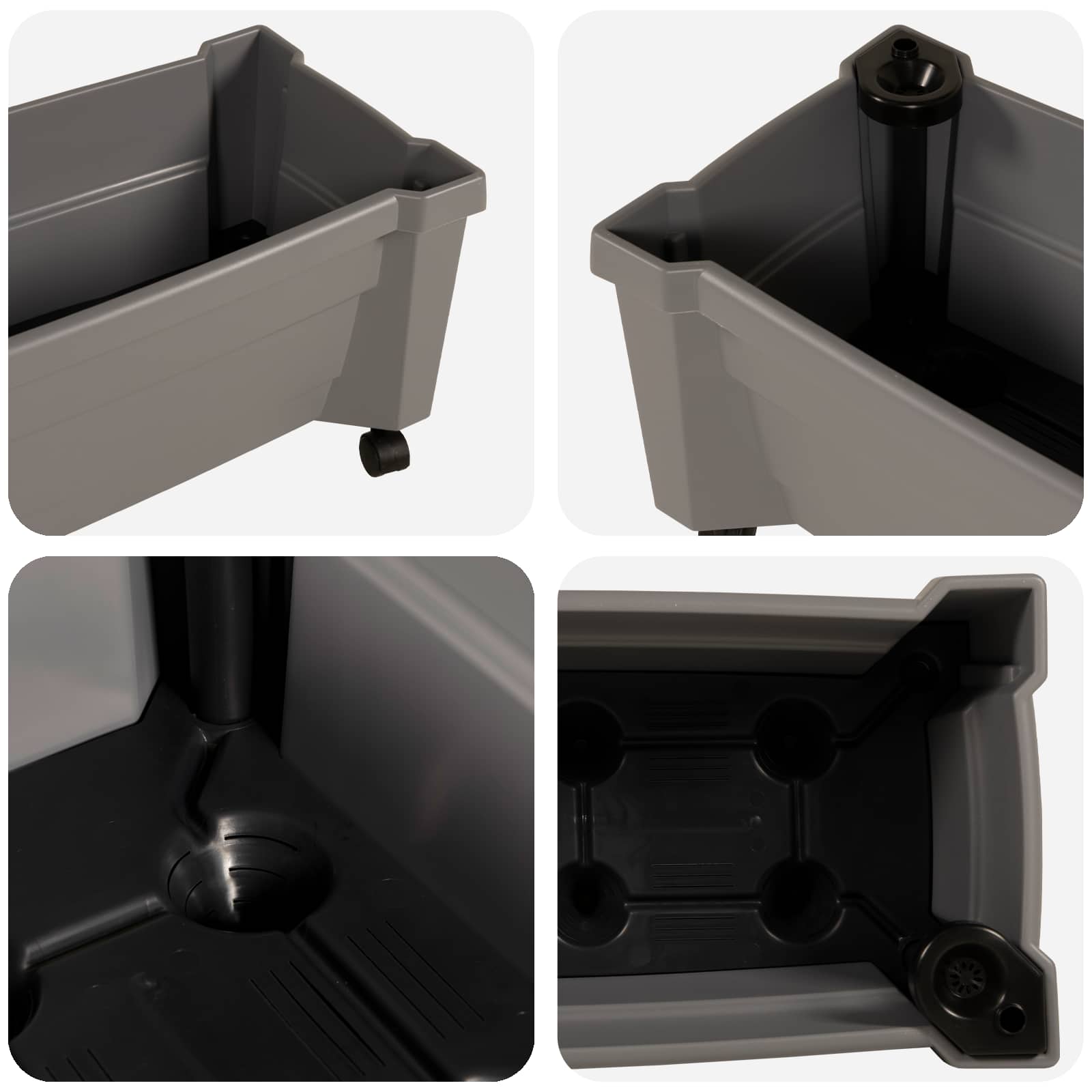 Vaso Calypso con Ruote Grigio 79 x 35 x 33 cm PP | homemem39