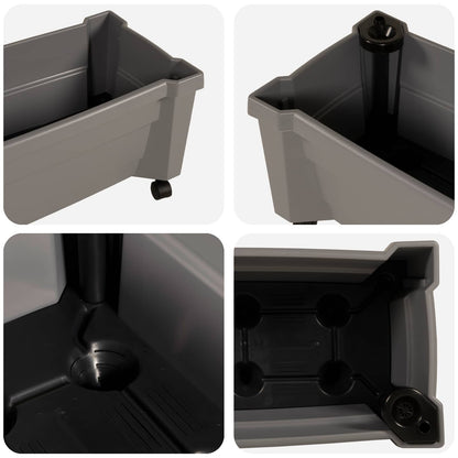 Vaso Calypso con Ruote Grigio 79 x 35 x 33 cm PP | homemem39