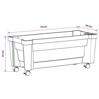 Vaso Calypso con Ruote Grigio 79 x 35 x 33 cm PP | homemem39