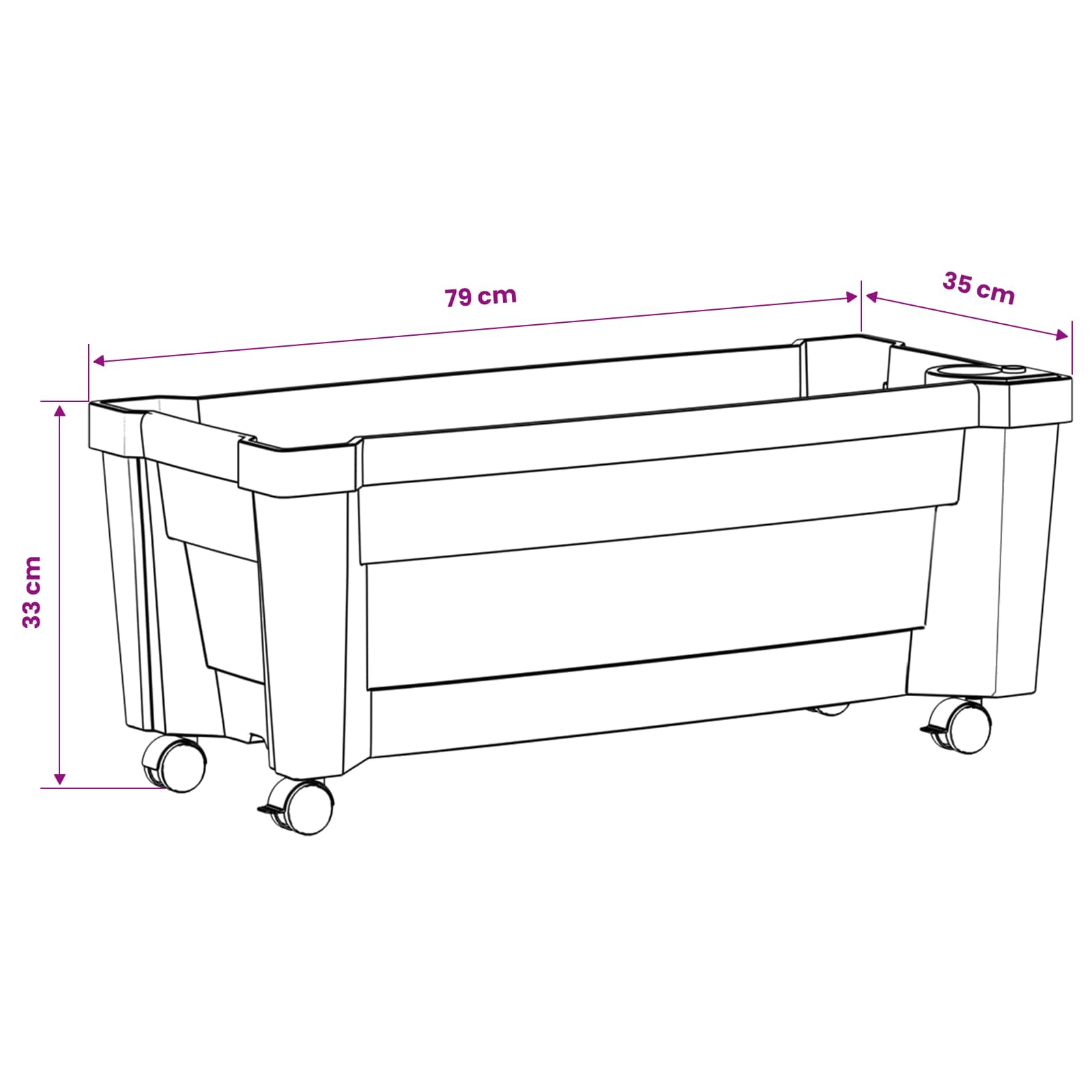 Vaso Calypso con Ruote Antracite 79 x 35 x 33 cm PP | homemem39