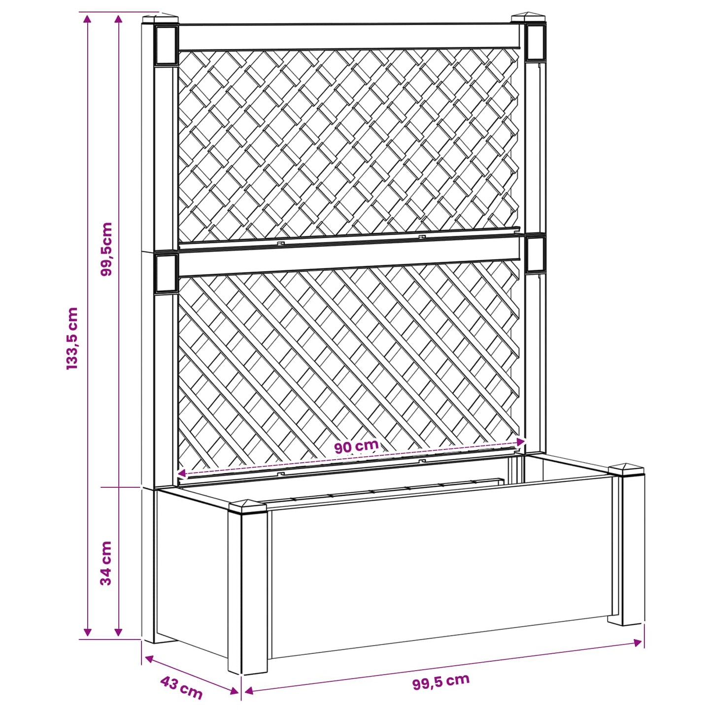 Vaso Grande con Direzione Grigio 99,5 x 43 x 133,5 cm PP | homemem39