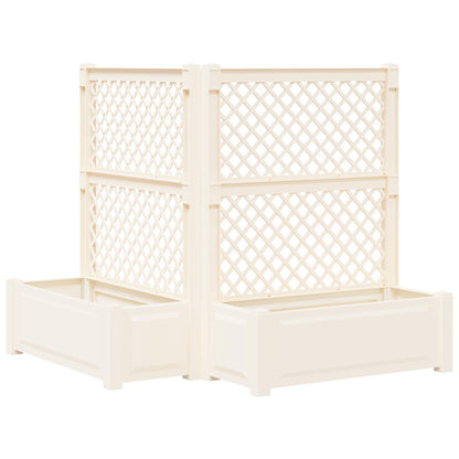 Vaso Grande con Direzione 2 pcs Bianco 143 x 143 x 133,5 cm PP | homemem39