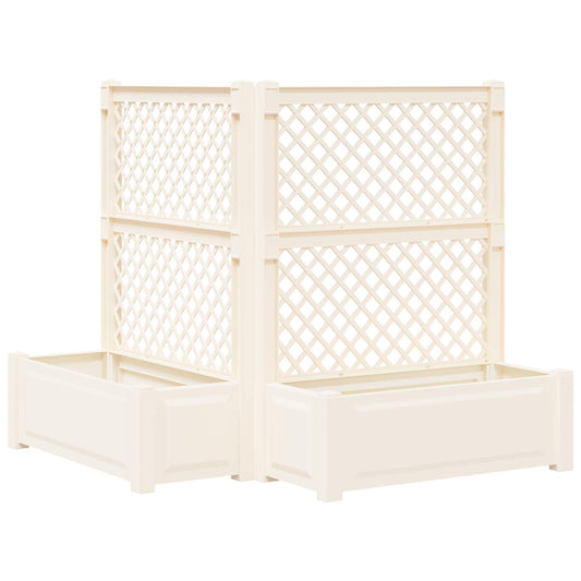 Vaso Grande con Direzione 2 pcs Bianco 143 x 143 x 133,5 cm PP | homemem39