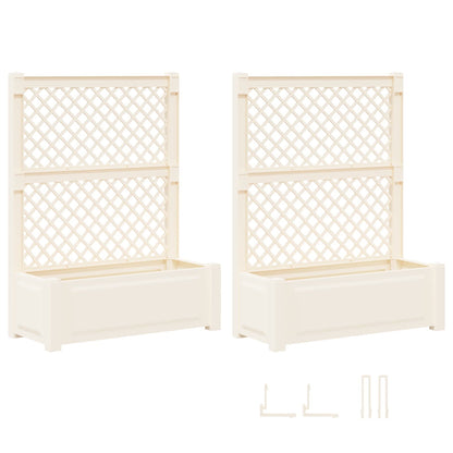 Vaso Grande con Direzione 2 pcs Bianco 143 x 143 x 133,5 cm PP | homemem39