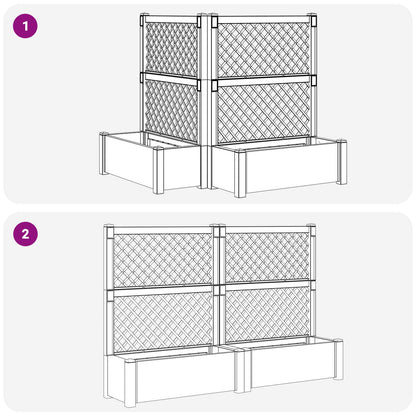 Vaso Grande con Direzione 2 pcs Bianco 143 x 143 x 133,5 cm PP | homemem39