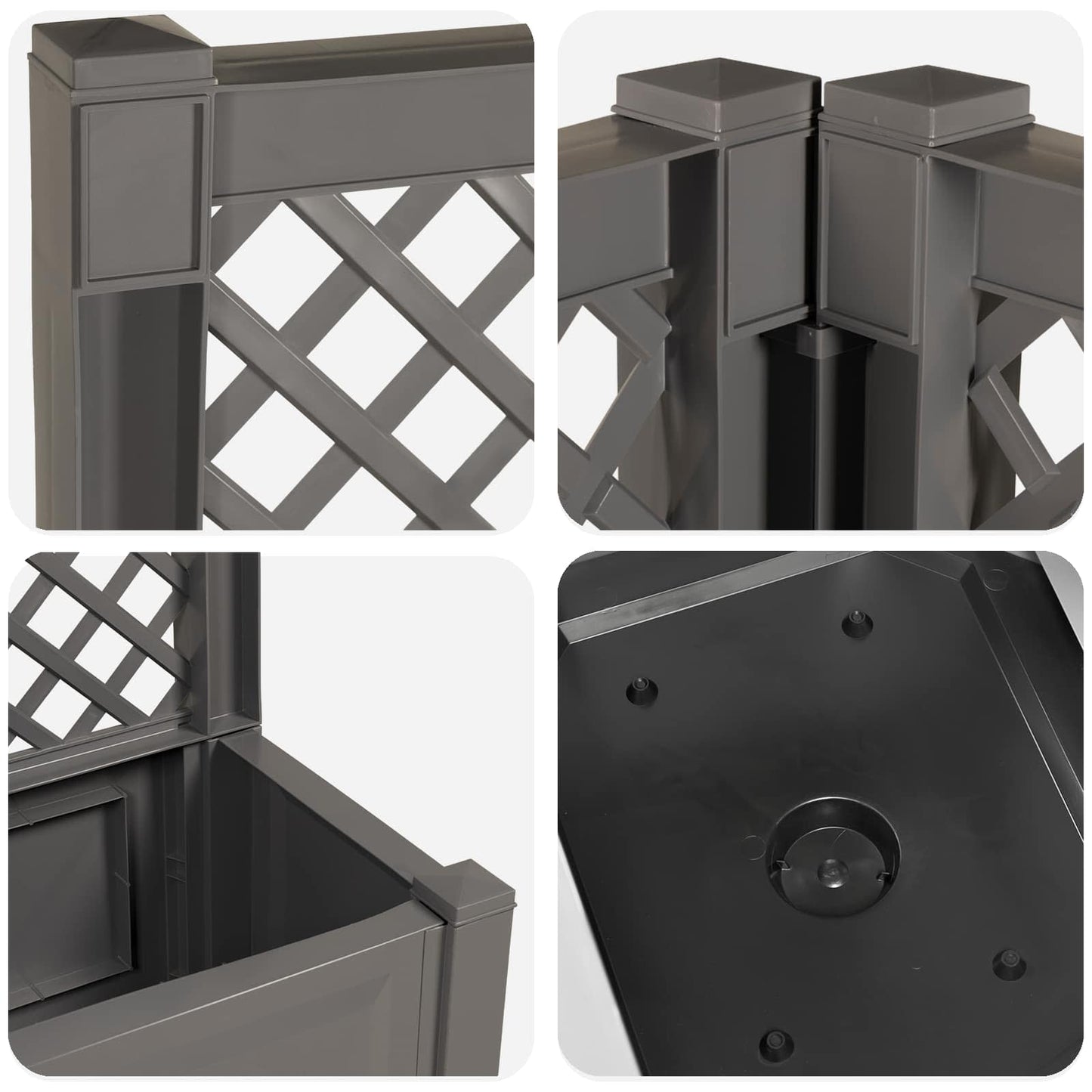 Vaso Grande con Direzione 2 pcs Grigio 143 x 143 x 133,5 cm PP | homemem39