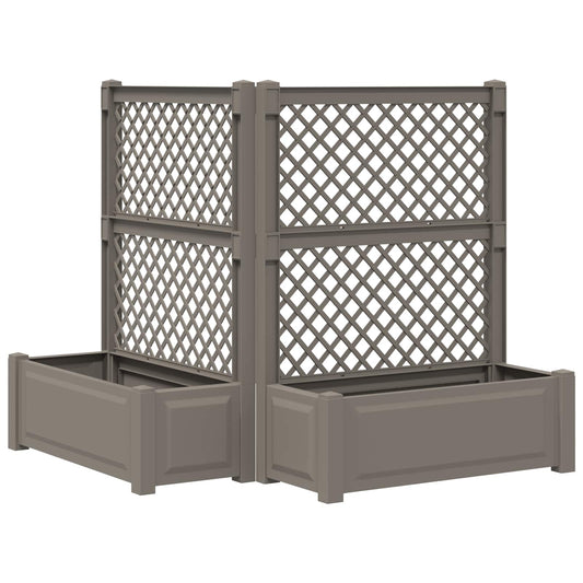 Vaso Grande con Direzione 2 pcs Grigio 143 x 143 x 133,5 cm PP | homemem39