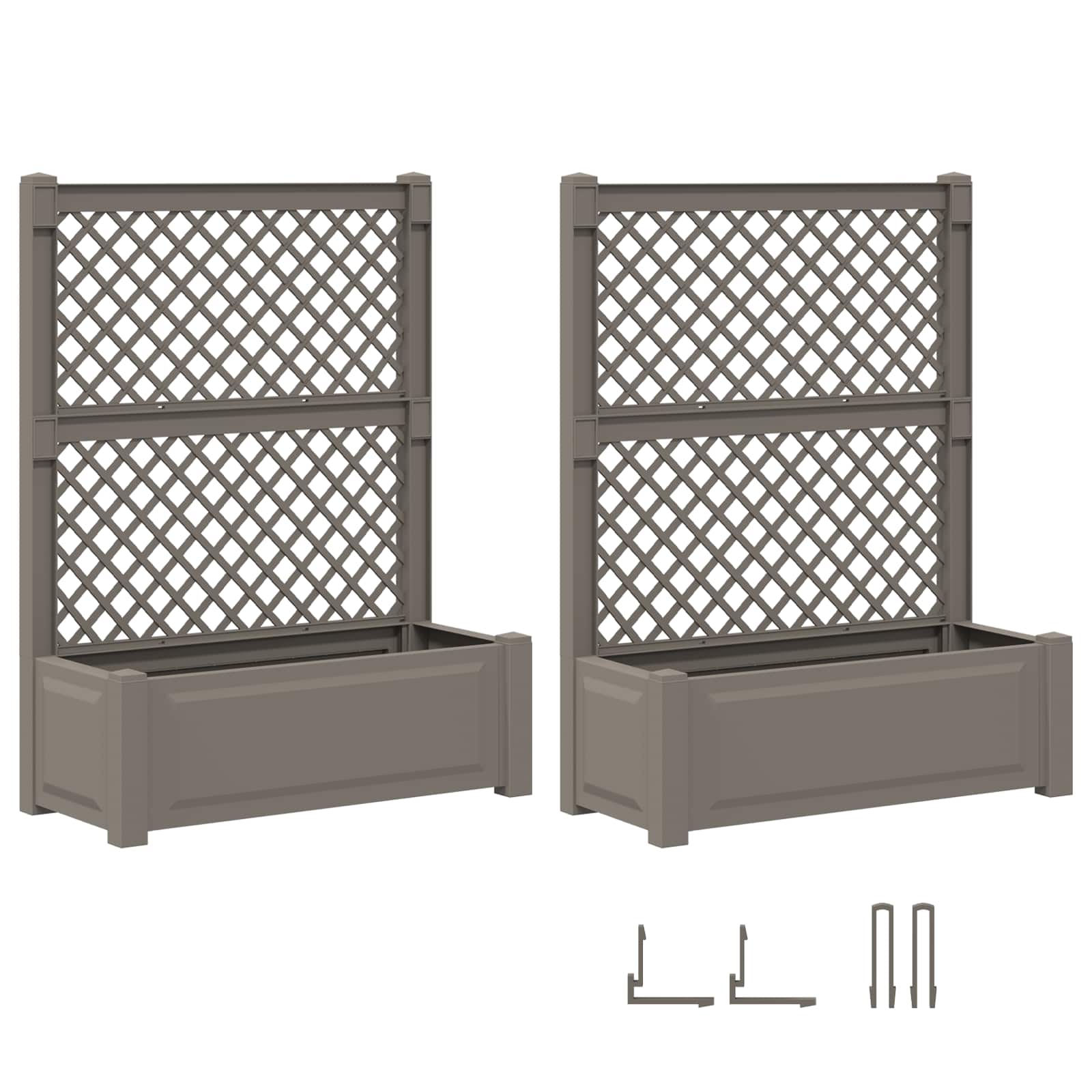 Vaso Grande con Direzione 2 pcs Grigio 143 x 143 x 133,5 cm PP | homemem39