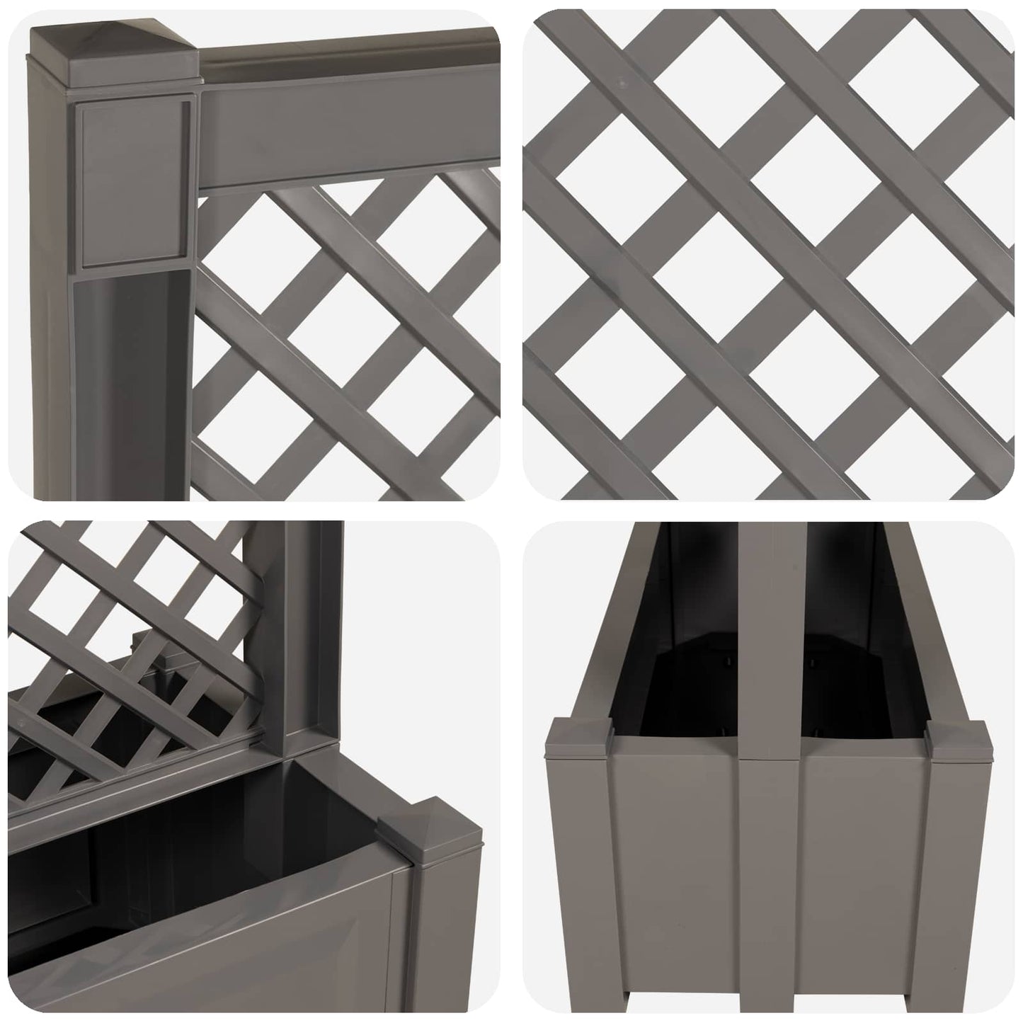 Grande vaso con trellis Grigio 99,5 x 43 x 133,5 PP | homemem39