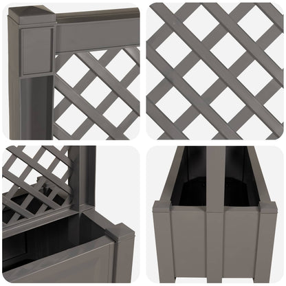 Grande vaso con trellis Grigio 99,5 x 43 x 133,5 PP | homemem39