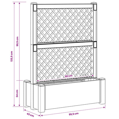 Grande vaso con trellis Grigio 99,5 x 43 x 133,5 PP | homemem39