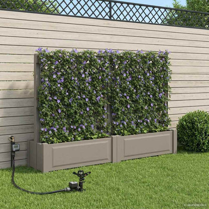 Grande vaso con trellis 2 pcs Grigio 200 x 43 x 133,5 cm PP