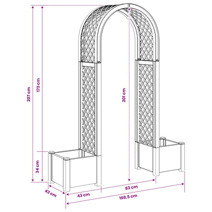Arco di Rose con Vaso Grigio 168,5 x 43 x 207 cm PP | homemem39