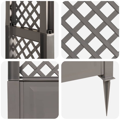 Arco di rose con punte Grigio 97 x 43 x 218 cm PP | homemem39