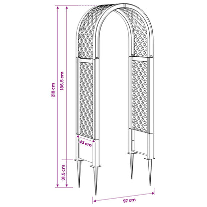 Arco di rose con punte Grigio 97 x 43 x 218 cm PP | homemem39