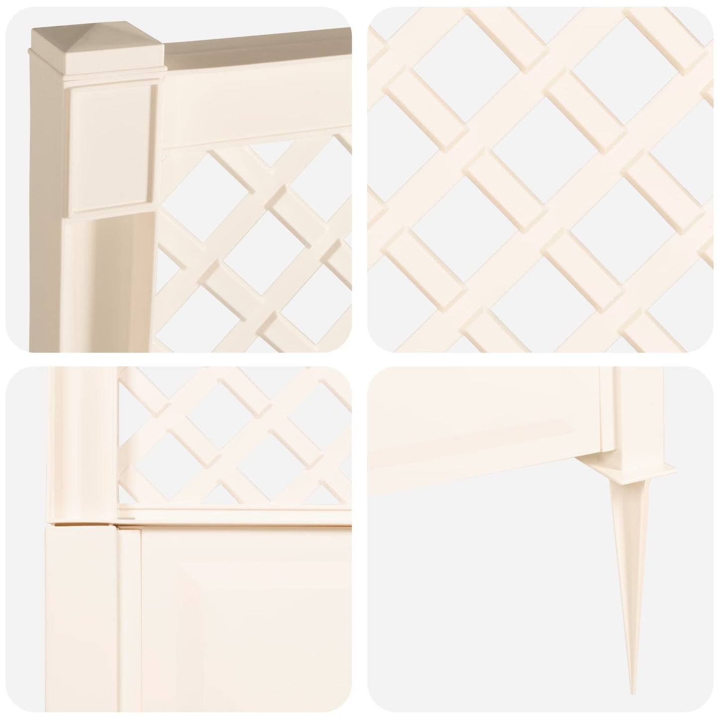 Trellis con Punta Bianco 43 x 6 x 165 cm PP | homemem39