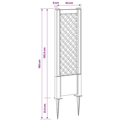 Trellis con Punta Grigio 43 x 6 x 165 cm PP | homemem39
