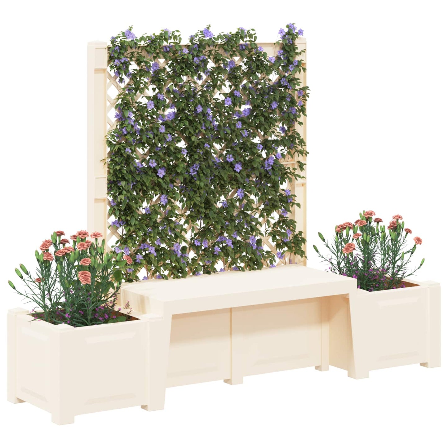 Panchina da Giardino Kopenhagen Bianco 173 x 49 x 135,5 cm PP | homemem39