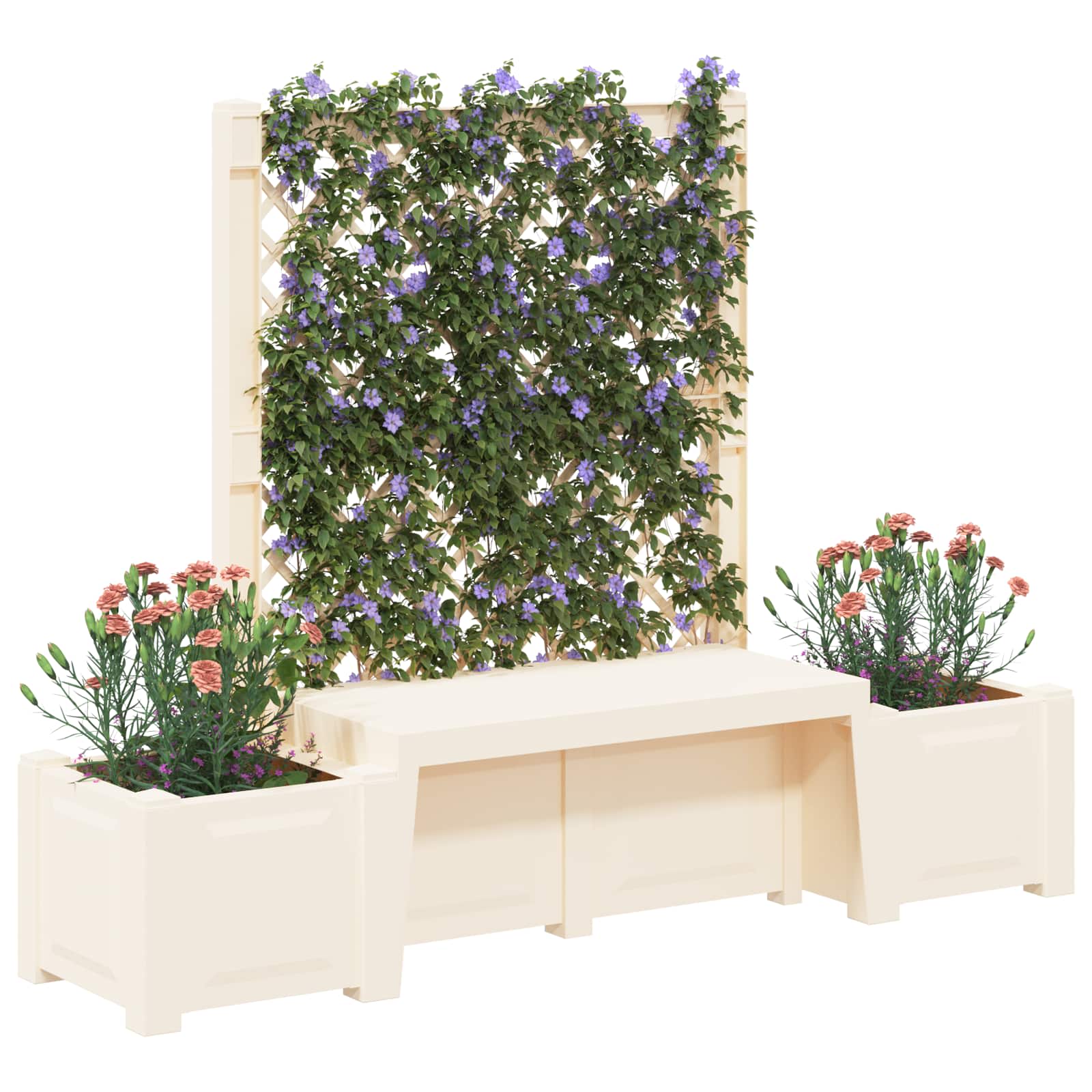 Panchina da Giardino Kopenhagen Bianco 173 x 49 x 135,5 cm PP | homemem39