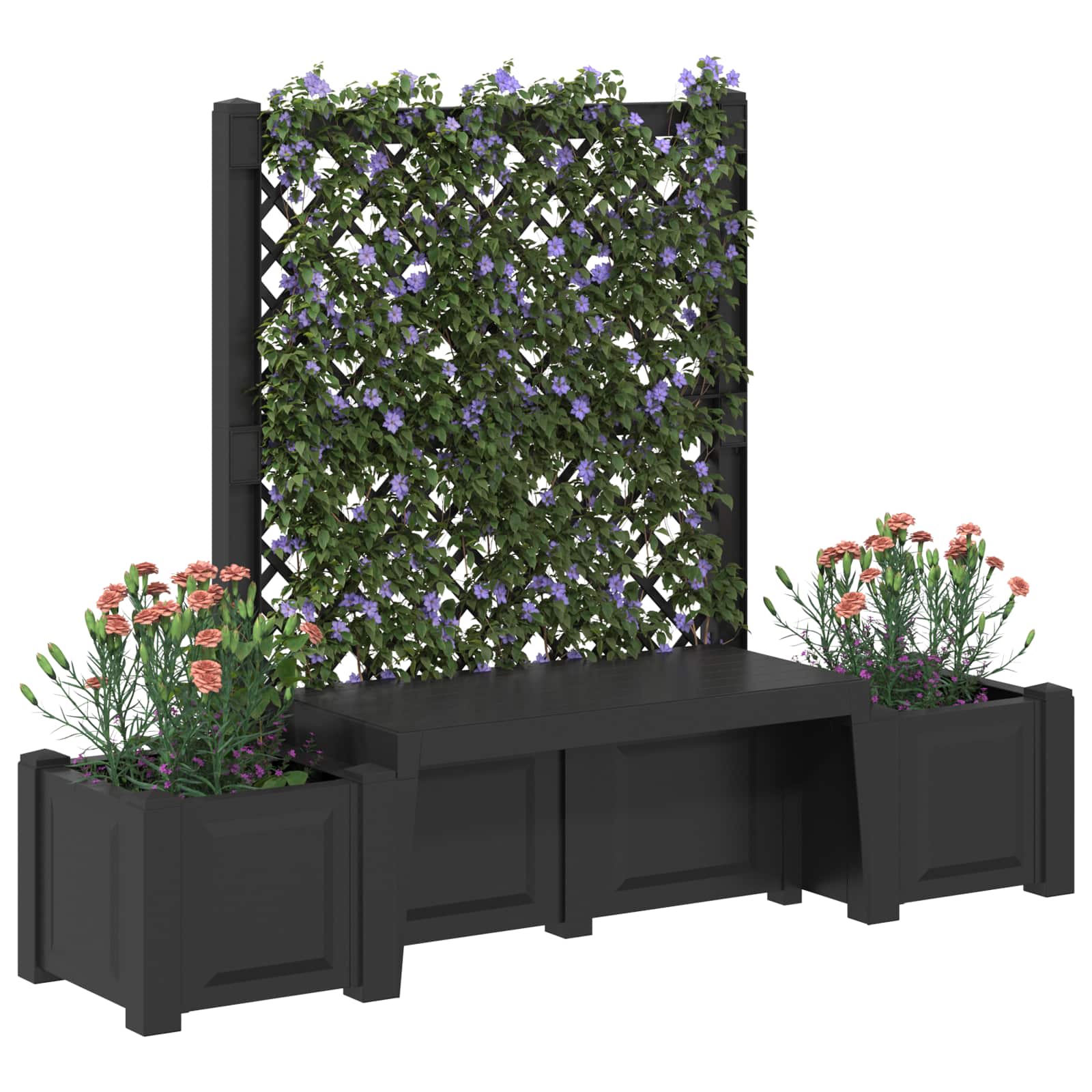 Panchina da Giardino Kopenhagen Antracite 173 x 49 x 135,5 cm | homemem39