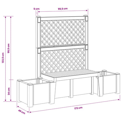 Panchina da Giardino Kopenhagen Antracite 173 x 49 x 135,5 cm | homemem39