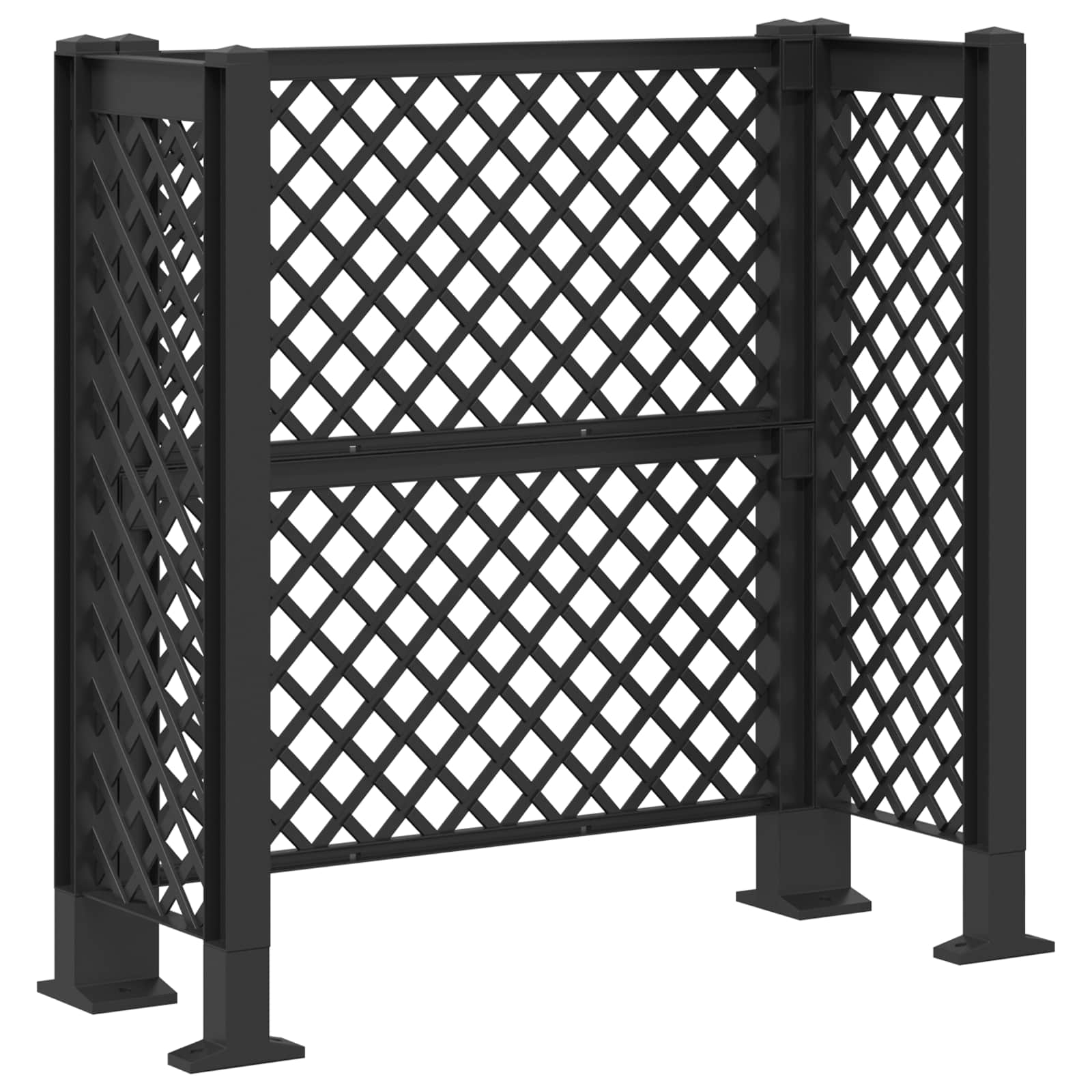 Trellis per Cestino Antracite 123 x 47 x 114 cm PP | homemem39