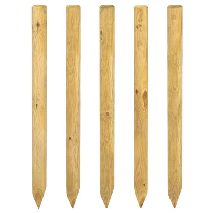 Pali per Recinzione 5 pz Verde 120 cm Legno Massello di Pino | homemem39