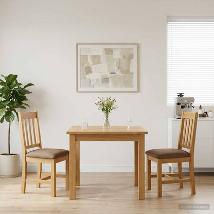 Sedia da pranzo VENLO 2 pz Legno di Quercia Massello