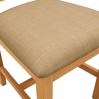 Sedia da pranzo VENLO 2 pz Legno di Quercia Massello Beige