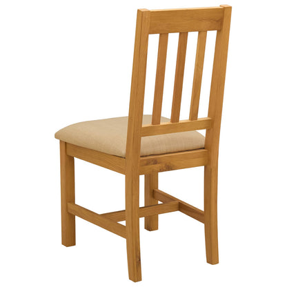 Sedia da pranzo VENLO 2 pz Legno di Quercia Massello Beige