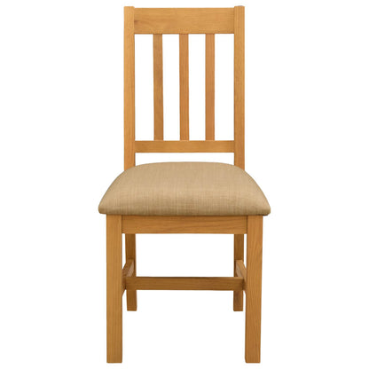 Sedia da pranzo VENLO 2 pz Legno di Quercia Massello Beige