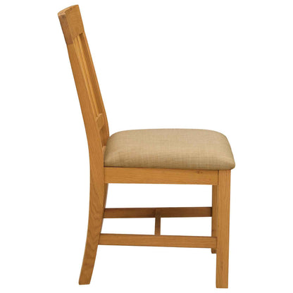 Sedia da pranzo VENLO 2 pz Legno di Quercia Massello Beige