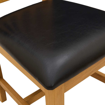 Sedia da pranzo VENLO 2 pz Legno di Quercia Massello Nero