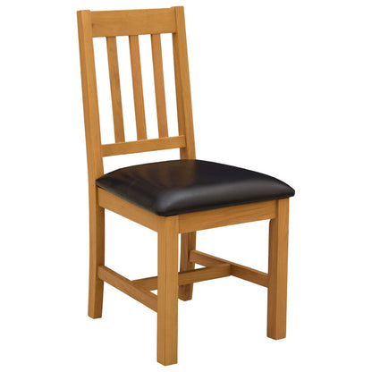Sedia da pranzo VENLO 2 pz Legno di Quercia Massello Nero