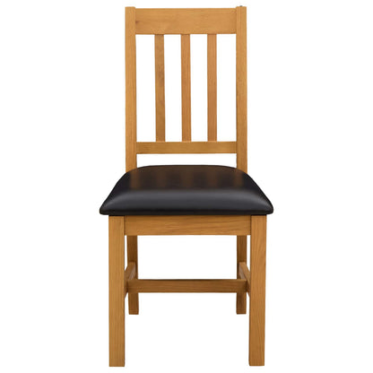 Sedia da pranzo VENLO 2 pz Legno di Quercia Massello Nero
