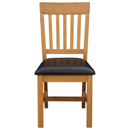 Sedia da pranzo 2 pcs Legno di Quercia Massello Nero | homemem39