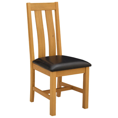 Sedia da pranzo 2 pcs Legno di Quercia Massello Nero | homemem39