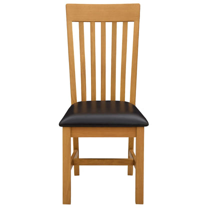 Sedia da pranzo 2 pcs Legno di Quercia Massello Nero | homemem39
