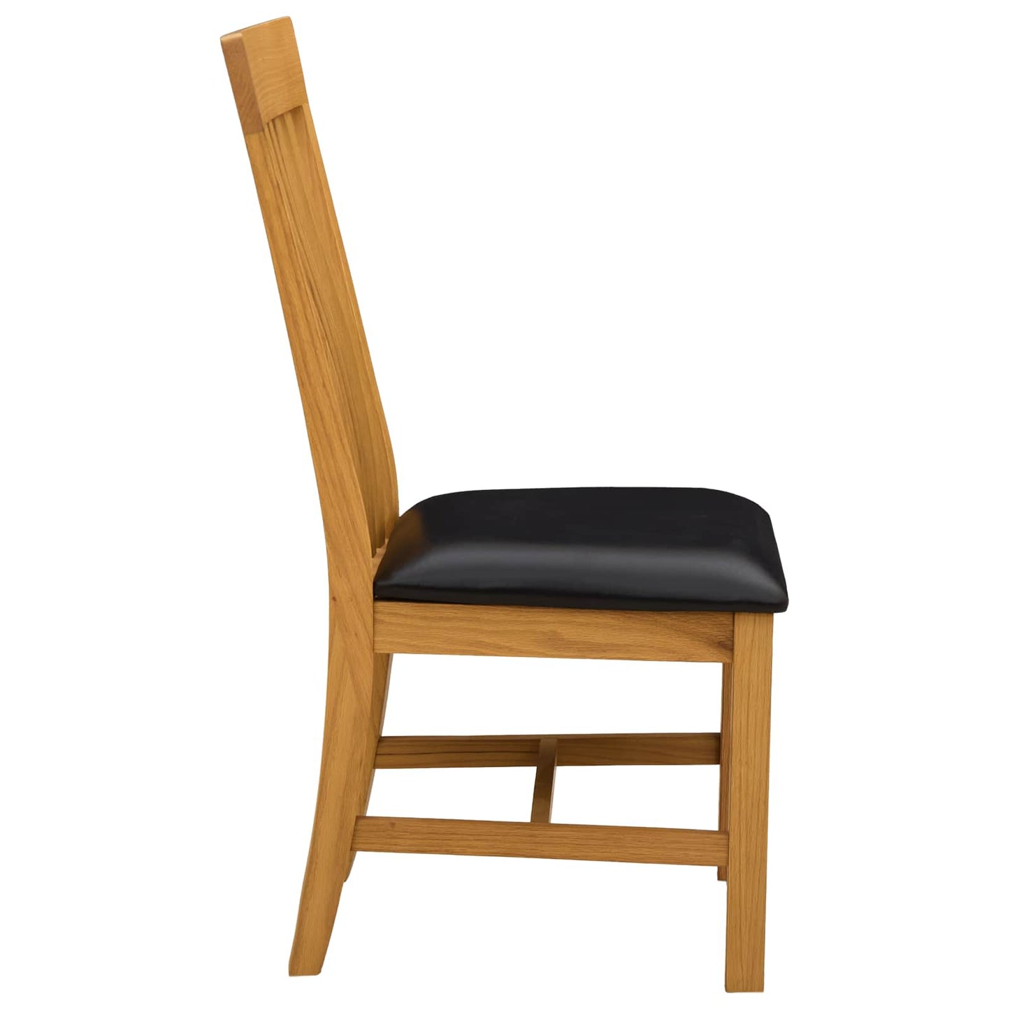 Sedia da pranzo 2 pcs Legno di Quercia Massello Nero | homemem39